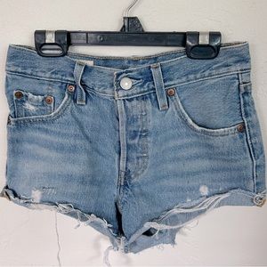 Levi’s light wash vintage 501 denim shorts
